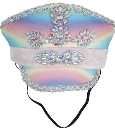 GORRA POLICIA MULTICOLOR CON CINTA ROSA